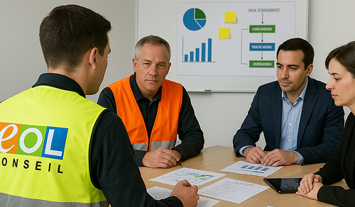 Atelier communication QVCT avec équipe pour créer supports et campagnes internes