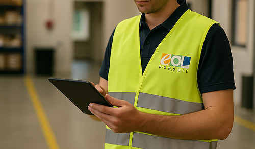 Collaborateur consulte module e-learning QVCT sur tablette